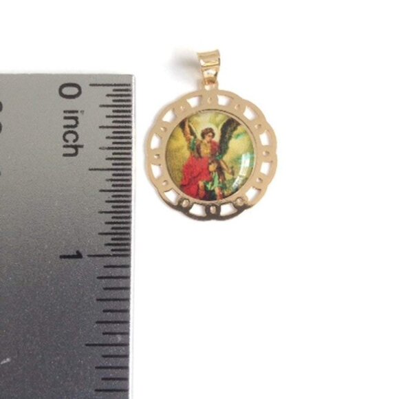 Protector Angel Gold Plated Religious Medal Spiral Chain (St. Michael Archangel) - Picture 5 of 5